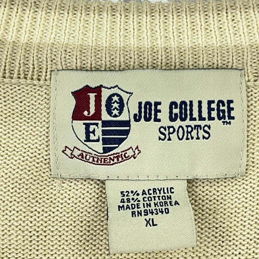 Tennessee Volunteers Sweater Men XL‎ Tan Brown V Neck Knit Pullover Golf Adult
